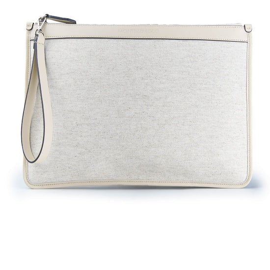 Fabric and leather zip pouch - MONTEZEMOLO