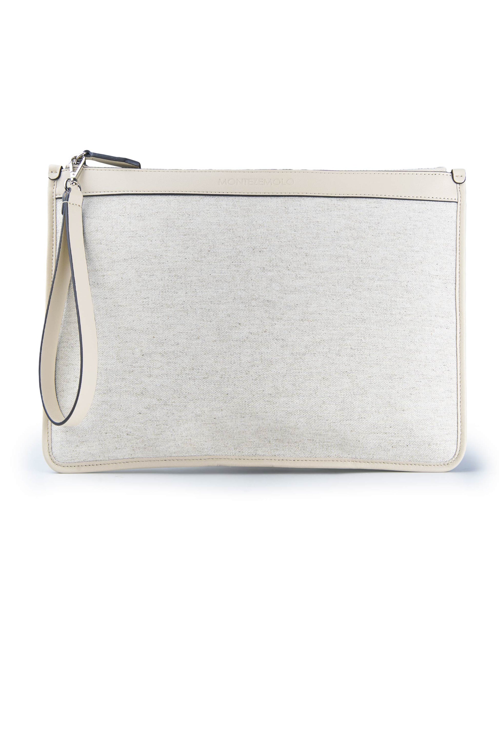 Fabric and leather zip pouch - MONTEZEMOLO