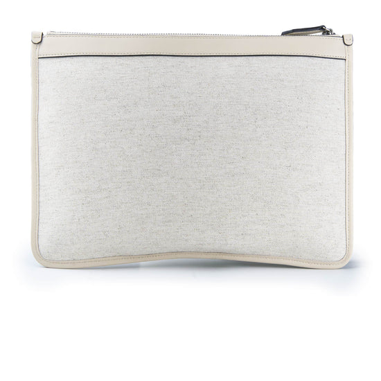 Fabric and leather zip pouch - MONTEZEMOLO
