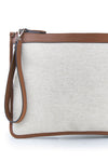 Fabric and leather zip pouch - MONTEZEMOLO