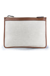 Fabric and leather zip pouch - MONTEZEMOLO