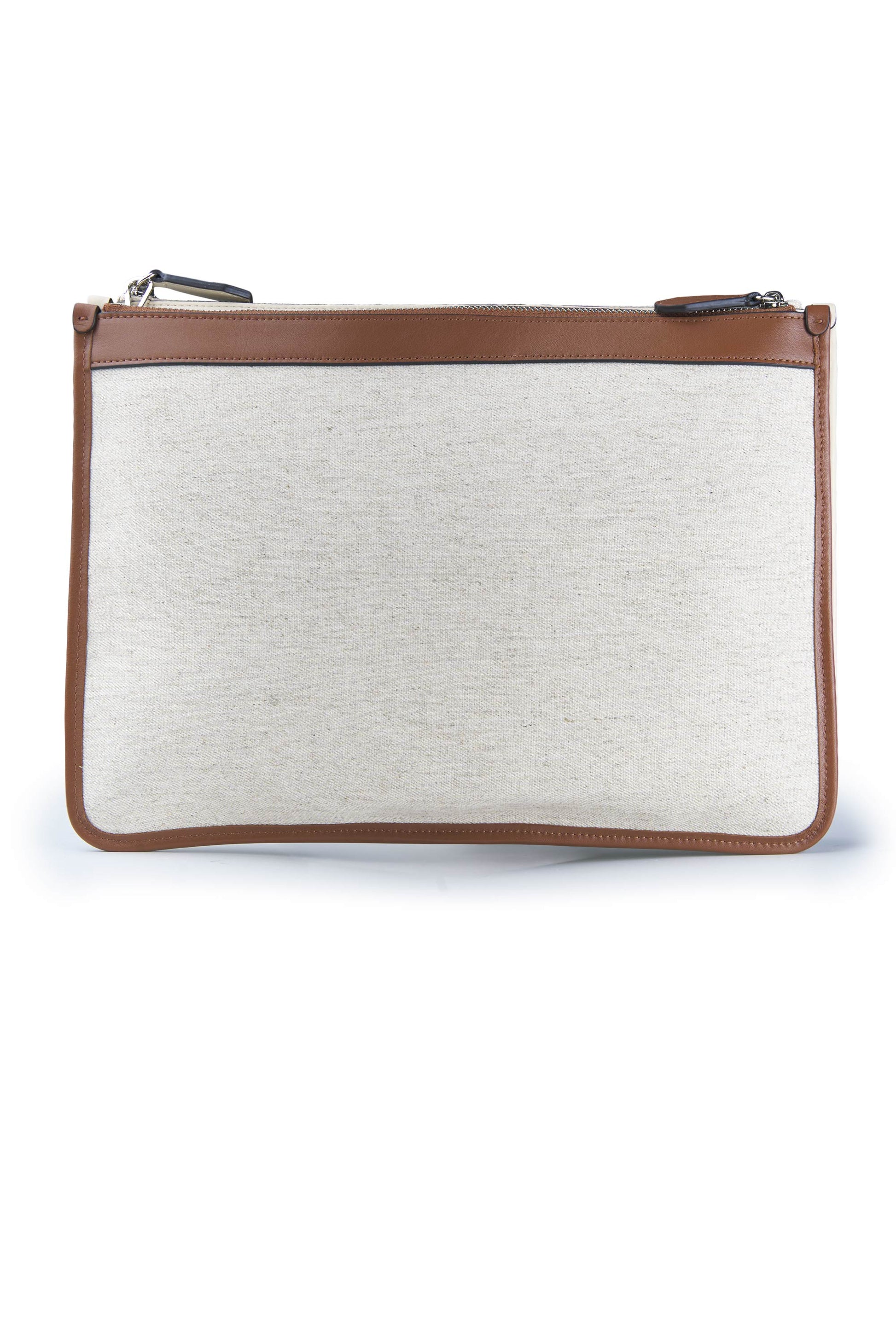 Fabric and leather zip pouch - MONTEZEMOLO