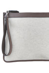 Fabric and leather zip pouch - MONTEZEMOLO