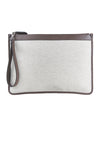 Fabric and leather zip pouch - MONTEZEMOLO