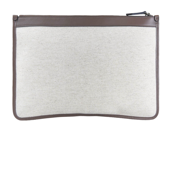 Fabric and leather zip pouch - MONTEZEMOLO