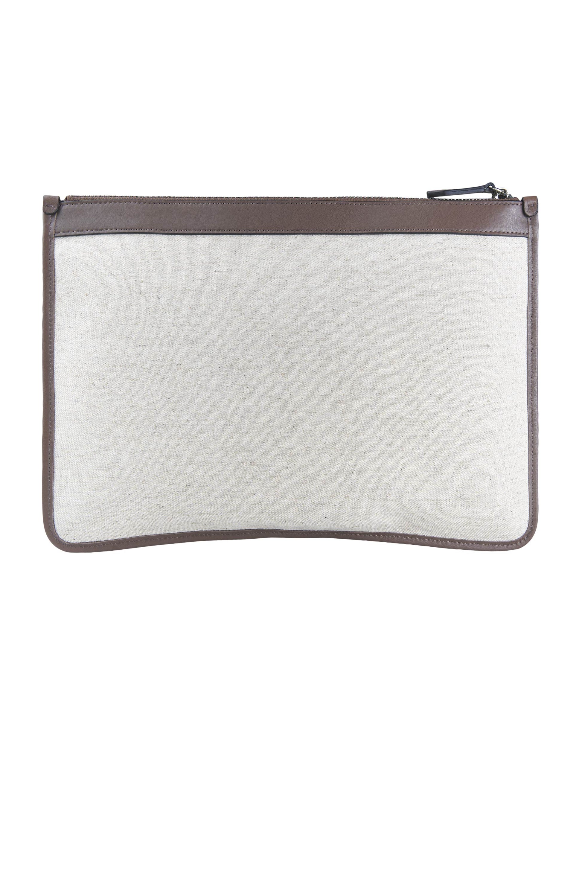Fabric and leather zip pouch - MONTEZEMOLO