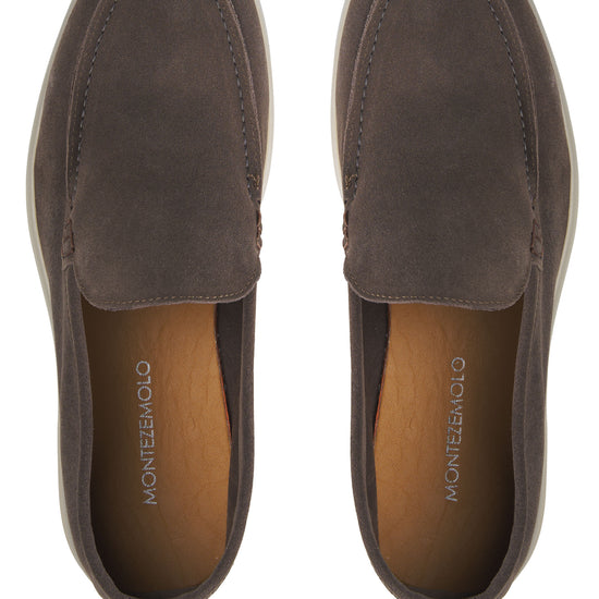 Suede leather loafer with rubber sole - MONTEZEMOLO