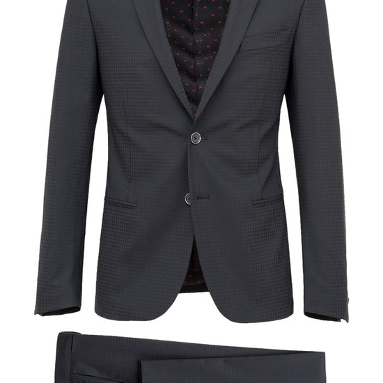 Faux-Uni Black Stretch Wool Suit - MONTEZEMOLO