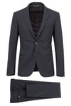 Faux-Uni Black Stretch Wool Suit - MONTEZEMOLO