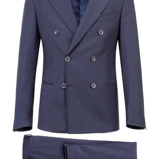 Doublebreasted Wool Voile Suit - MONTEZEMOLO