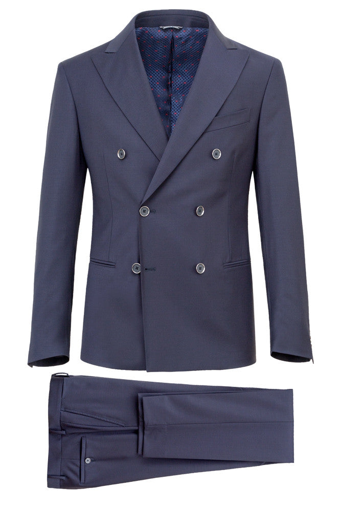 Doublebreasted Wool Voile Suit - MONTEZEMOLO