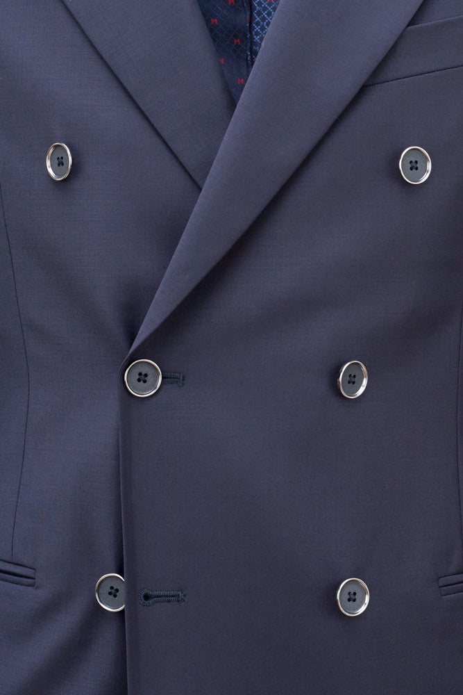 Doublebreasted Wool Voile Suit - MONTEZEMOLO