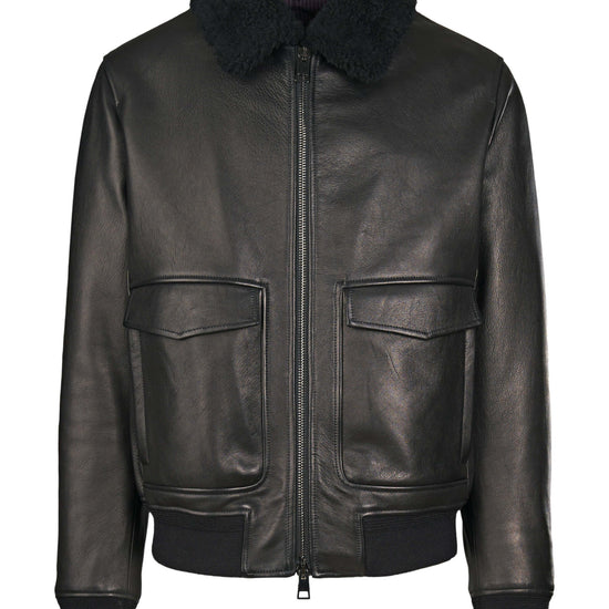 Nappa-effect Shearling Bomber Jacket - MONTEZEMOLO