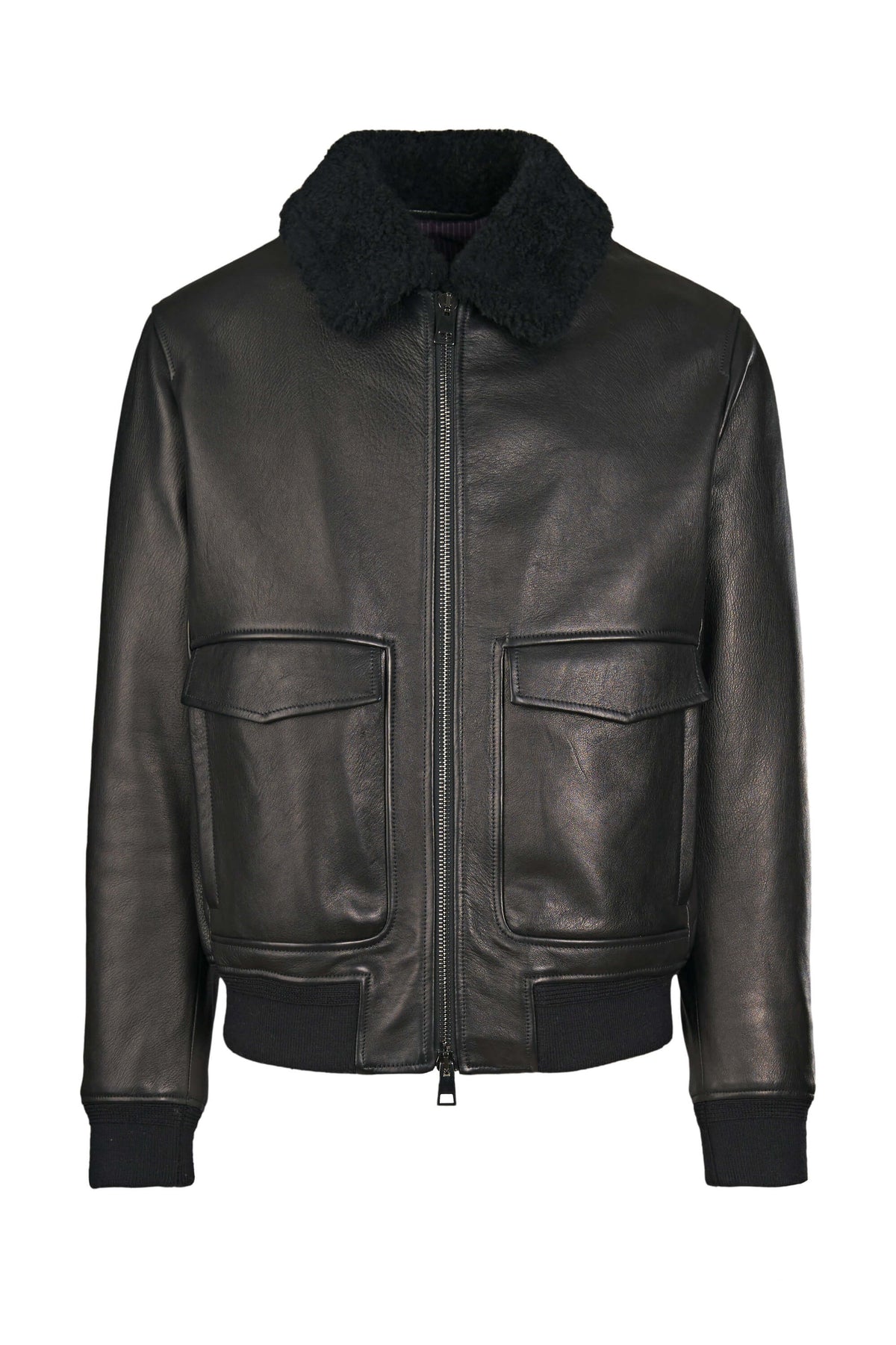 Nappa-effect Shearling Bomber Jacket - MONTEZEMOLO
