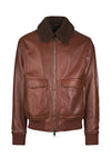 Leather Shearling Bomber Jacket - MONTEZEMOLO